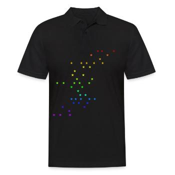 Stars Rainbow Colorful Star Galaxy Gift Idea - Men's Polo Shirt - black - Front - Kai (181cm)