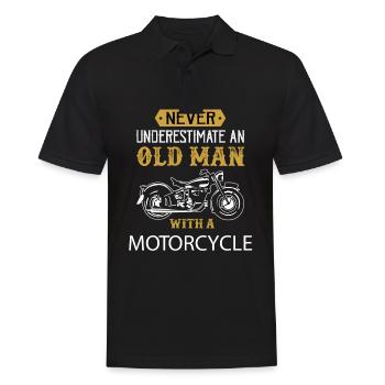 ne jamais sous-estimer un vieil homme avec une moto - Polo Homme - noir - Devant - Kai (181cm)