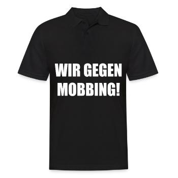 Wir gegen Mobbing - Männer Poloshirt - Schwarz - Vorne - Kai (181cm)