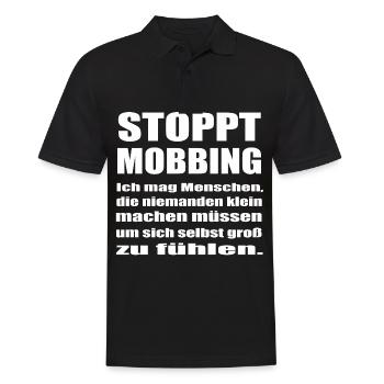 Gegen Mobbing - Männer Poloshirt - Schwarz - Vorne - Kai (181cm)