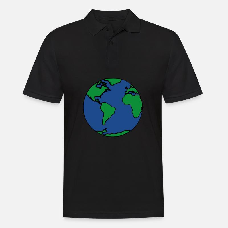 Planet Erde - Männer Poloshirt - Schwarz
