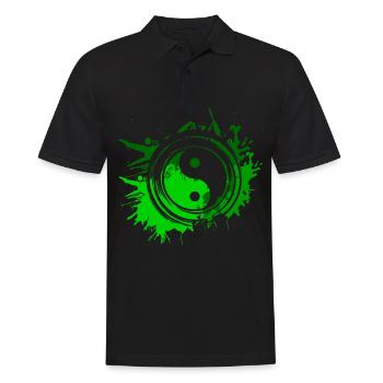 Nature Ying Yang Protection de l’environnement Équilibre Geschen - Polo Homme - noir - Devant - Kai (181cm)