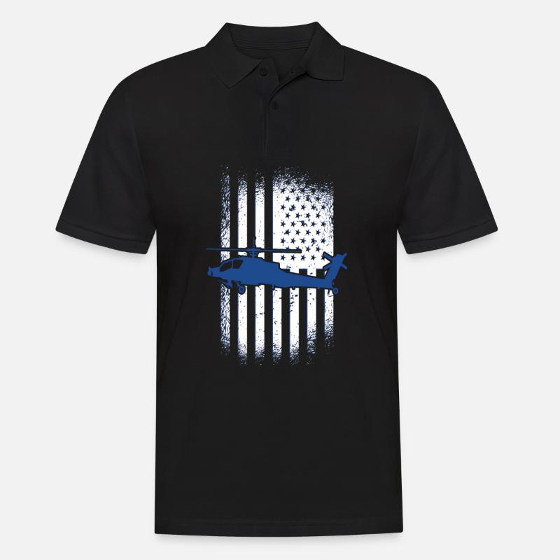 Helikopter Pilot - Männer Poloshirt - Schwarz