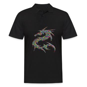 Drache Drachen - Männer Poloshirt - Schwarz - Vorne - Kai (181cm)