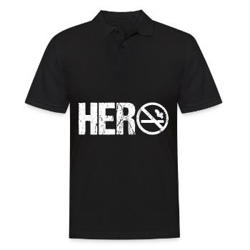 Hero Stop Anti Fumer cigarette pour non-fumeur - Polo Homme - noir - Devant - Kai (181cm)