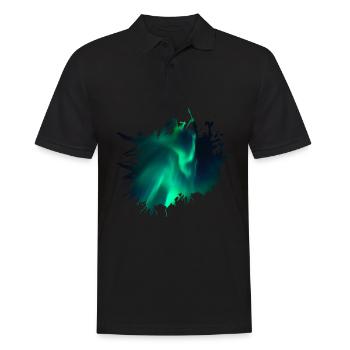 Nordpol Polarlicht Aurora Farbfleck - Männer Poloshirt - Schwarz - Vorne - Kai (181cm)