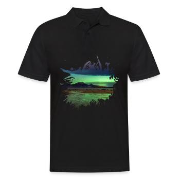 Nordpool Aurore Boréale Tache de couleur - Polo Homme - noir - Devant - Kai (181cm)