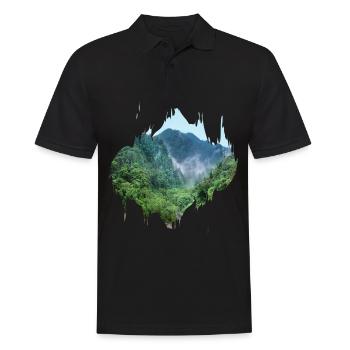 Regenwald Urwald Amazonas Farbfleck Geschenk - Männer Poloshirt - Schwarz - Vorne - Kai (181cm)
