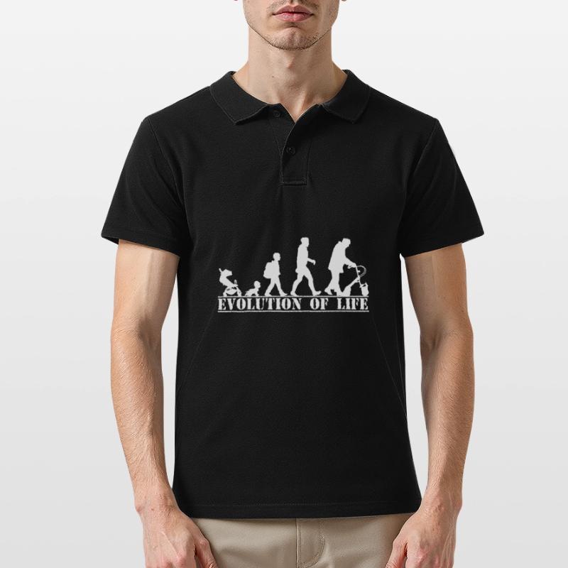 Rentner Opa Rollator Rente Evolution Geschenk Männer Poloshirt