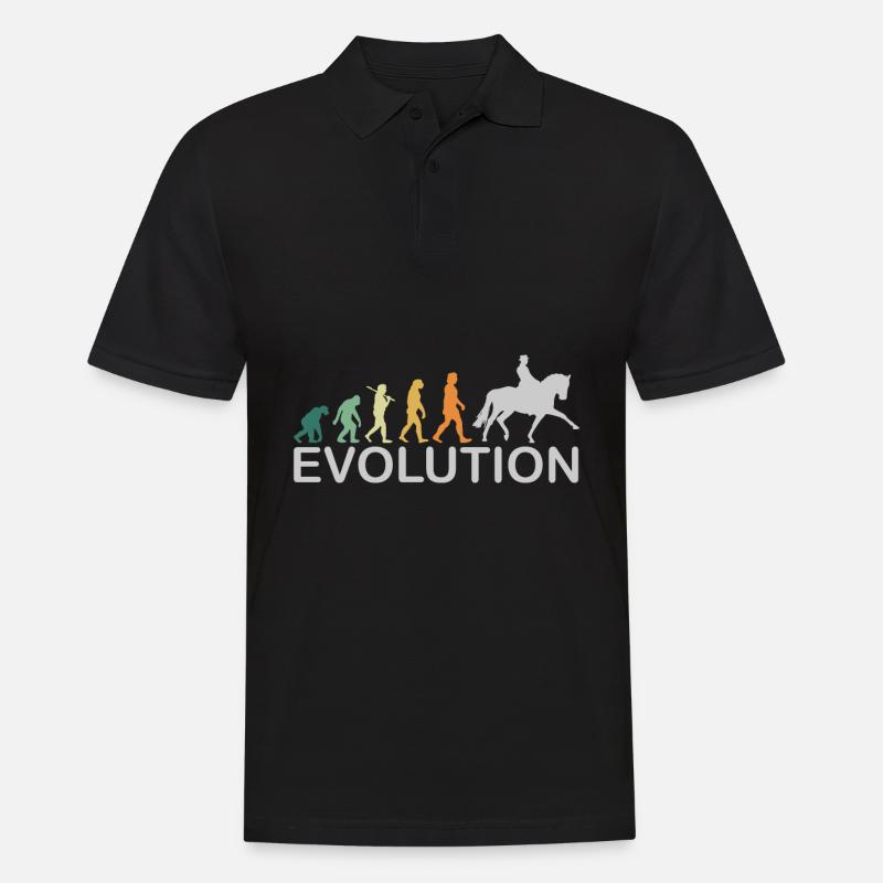 Cheval de dressage évolution cadeau rétro - Polo Homme - noir