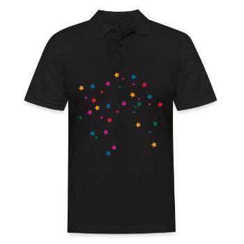 Colorful star decoration fantasy gift - Men's Polo Shirt - black - Front - Kai (181cm)