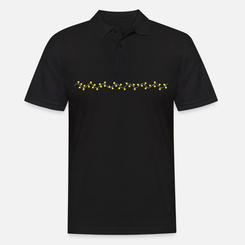 Lichterkette Deko - Männer Poloshirt - Schwarz