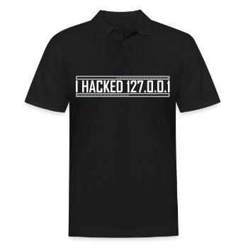 I hacked 127.0.0.1 Lustiges Web Entwickler Nerd - Männer Poloshirt - Schwarz - Vorne - Kai (181cm)