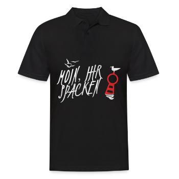 Plattdeutsch Spruch Moin ihr Spacken Norden Boje - Männer Poloshirt - Schwarz - Vorne - Kai (181cm)