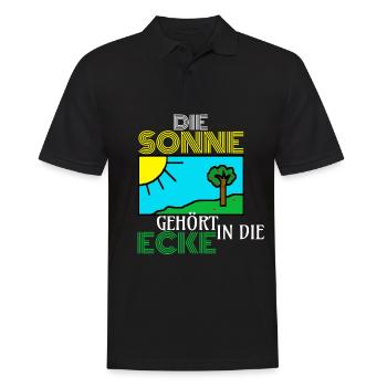 Die Sonne gehört in die Ecke Geschenk - Männer Poloshirt - Schwarz - Vorne - Kai (181cm)