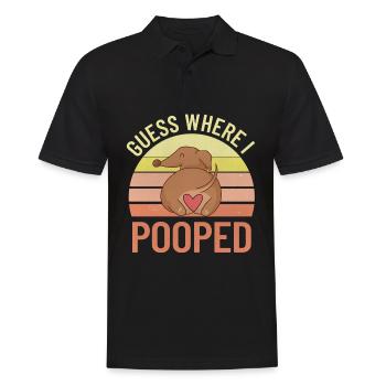 Dachshund Poop Funny Wiener Weiner Dog - Men's Polo Shirt - black - Front - Kai (181cm)