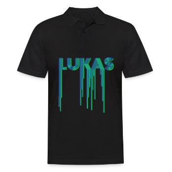 Lukas Luka first name lettering - Men's Polo Shirt - black - Front - Kai (181cm)