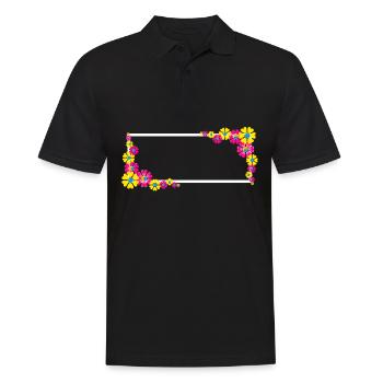 Colorful flowers white frame - Men's Polo Shirt - black - Front - Kai (181cm)