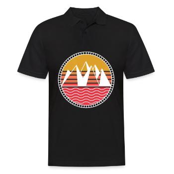 Mountains in the sunset - Men's Polo Shirt - black - Front - Kai (181cm)