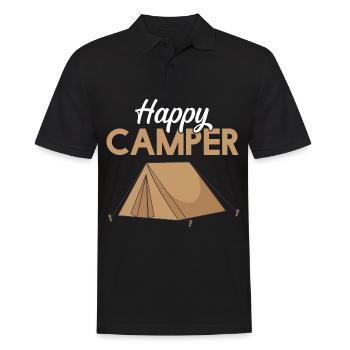 Tente Happy Camper - J'aime le camping - Polo Homme - noir - Devant - Kai (181cm)