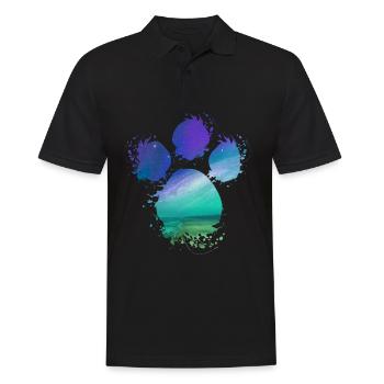 Polarlichter Hundepfote Farbfleck Splash - Männer Poloshirt - Schwarz - Vorne - Kai (181cm)