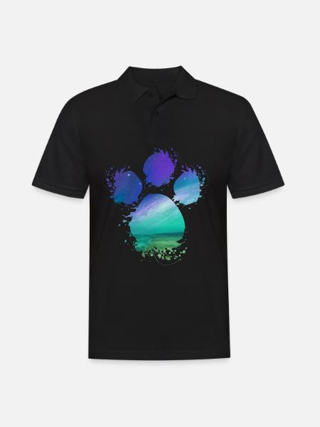 Éclaboussure de patte de chien Northern Lights - Polo Homme - noir