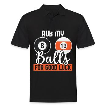 Chemise de billard drôle - frottez mes couilles - Polo Homme - noir - Devant - Kai (181cm)