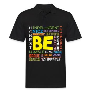 Chemise de motivation - Soyez positif - Polo Homme - noir - Devant - Kai (181cm)