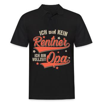 Vollzeit Opa - Kein Rentner - Männer Poloshirt - Schwarz - Vorne - Kai (181cm)