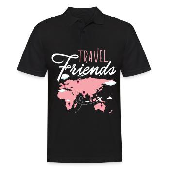 Travel Friends Girl - Frauen Reise Reisen Urlaubsr - Männer Poloshirt - Schwarz - Vorne - Kai (181cm)