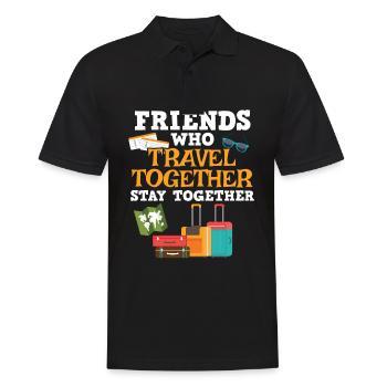 Voyage Friends - Vacances Voyage voyage avion - Polo Homme - noir - Devant - Kai (181cm)