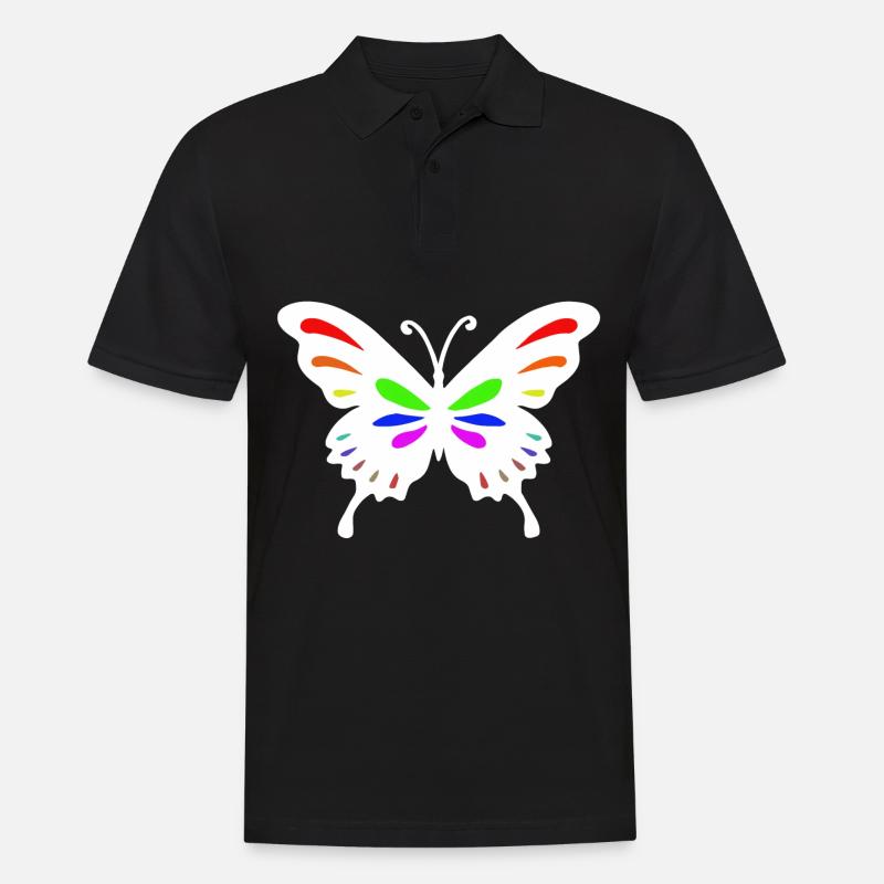 papillon papillon - Polo Homme - noir