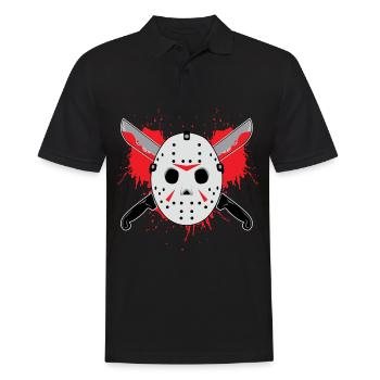 Halloween Maske - Blut Messer Geschenk - Männer Poloshirt - Schwarz - Vorne - Kai (181cm)