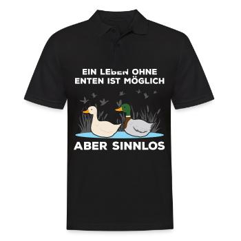Laufenten Flüsterer - Enten Züchter Geschenk - Männer Poloshirt - Schwarz - Vorne - Kai (181cm)