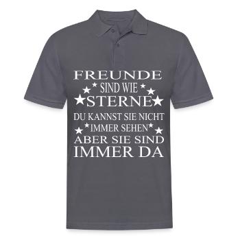 Freunde sind wie Sterne - Männer Poloshirt - Anthrazit - Vorne - Nico (186cm)