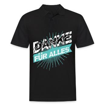 DANKE für Alles - Männer Poloshirt - Schwarz - Vorne - Kai (181cm)