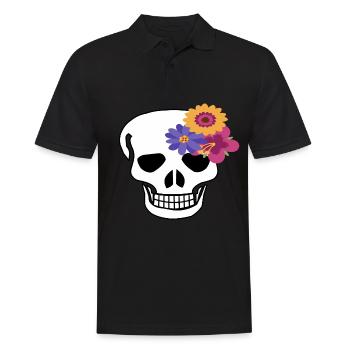 Fleur de crâne - Polo Homme - noir - Devant - Kai (181cm)