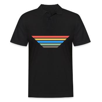 Bunte Balken Streifen Dein Text Geschenk - Männer Poloshirt - Schwarz - Vorne - Kai (181cm)