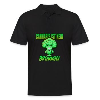Cannabis ist Kein Brokkoli Fail Spruch Geschenk - Männer Poloshirt - Schwarz - Vorne - Kai (181cm)