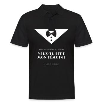 Willst du mein Zeuge sein? - Männer Poloshirt - Schwarz - Vorne - Kai (181cm)