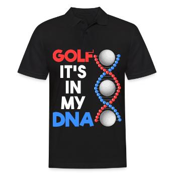 Golf It's in my DNA Golfspieler Golfer Golf - Men's Polo Shirt - black - Front - Kai (181cm)