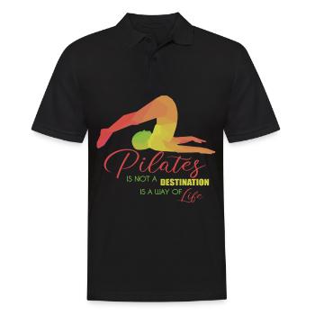 Pilates Geschenk - Männer Poloshirt - Schwarz - Vorne - Kai (181cm)
