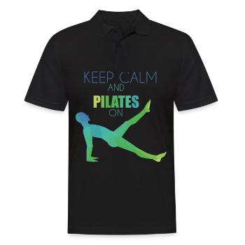 Pilates - Männer Poloshirt - Schwarz - Vorne - Kai (181cm)