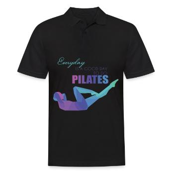Pilates - Männer Poloshirt - Schwarz - Vorne - Kai (181cm)