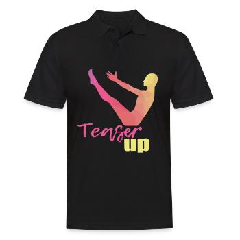 Pilates Geschenk - Männer Poloshirt - Schwarz - Vorne - Kai (181cm)