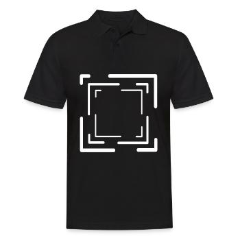 Abstract White Lines Lines Decoration - Men's Polo Shirt - black - Front - Kai (181cm)