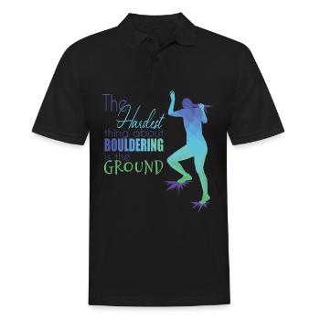 Bouldern - Männer Poloshirt - Schwarz - Vorne - Kai (181cm)
