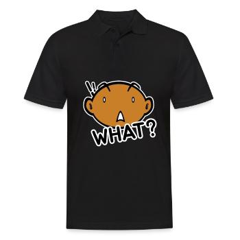 What? Funny head face gift - Men's Polo Shirt - black - Front - Kai (181cm)