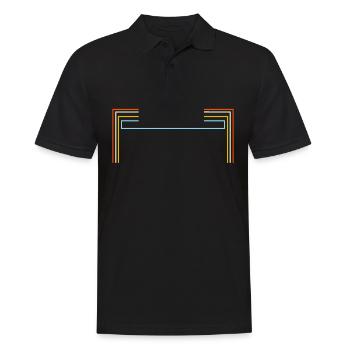 Bunte Linien Striche Deko Dein Text - Männer Poloshirt - Schwarz - Vorne - Kai (181cm)