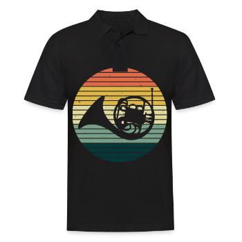 French horn horn player - Men's Polo Shirt - black - Front - Kai (181cm)